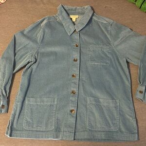 Appleseed’s Women’s Petite Large Blue Corduroy 100% Cotten Jacket
